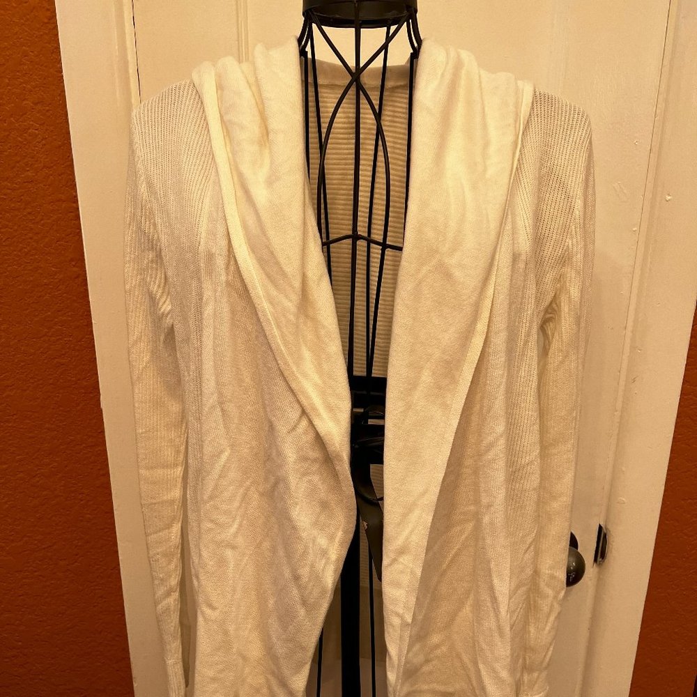 Lululemon Drape Front Hoodie Sweater in White-Size S